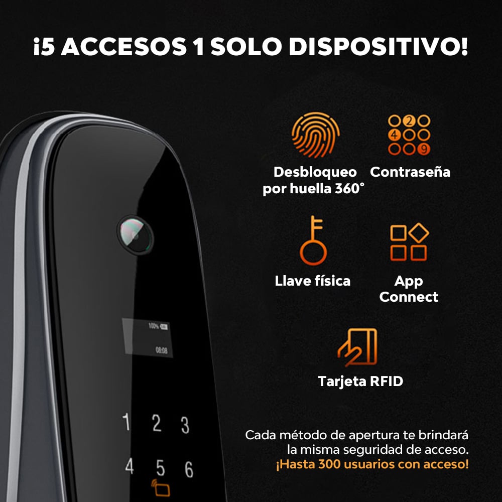 CERRADURA INTELIGENTE NEGRO