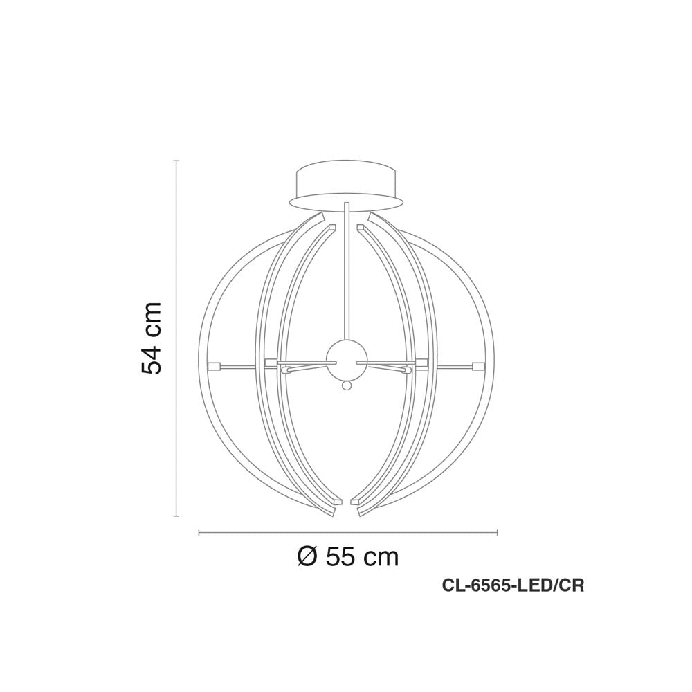 COLGANTE TIPO ATOMO ALUMINIO CROMO LED 50W 3000K IP20 CALUX ***HAE2025***