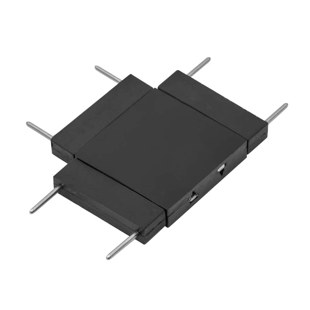 KIT DE COPLE EN FORMA DE T MECANICO Y ELECTRIFICADO ACABADO NEGRO PARA MINI RIEL MAGNETICO ILUTMAGMINI30B CONEXION HORIZONTAL.