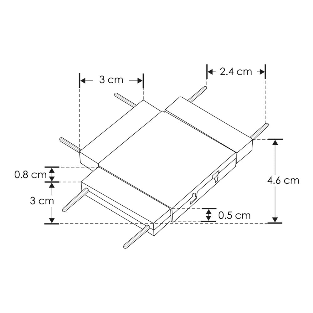 KIT DE COPLE EN FORMA DE T MECANICO Y ELECTRIFICADO ACABADO NEGRO PARA MINI RIEL MAGNETICO ILUTMAGMINI30B CONEXION HORIZONTAL.