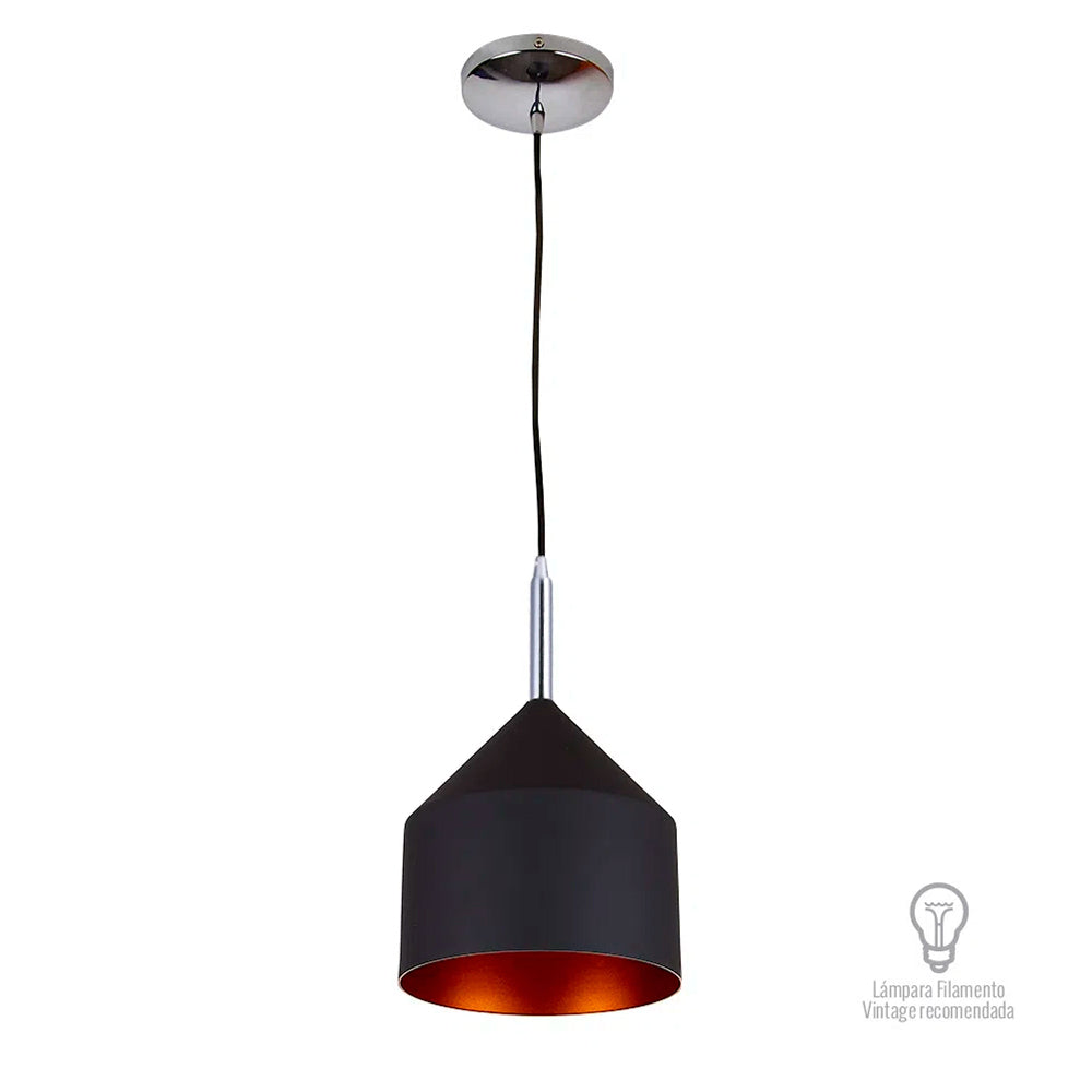 LÁMPARA DE INTERIOR PARA SUSPENDER AUVA TECNOLITE BASE E27 NEGRO