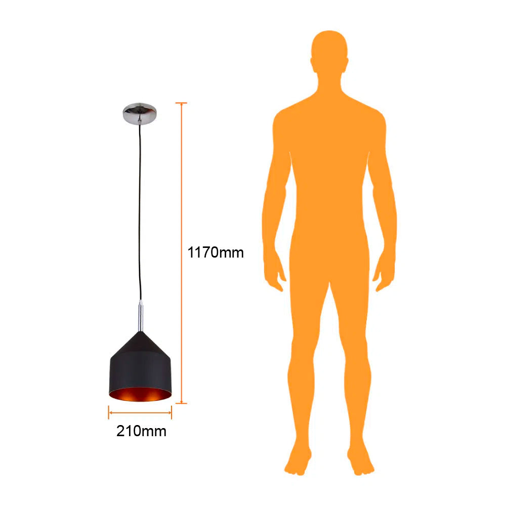 LÁMPARA DE INTERIOR PARA SUSPENDER AUVA TECNOLITE BASE E27 NEGRO