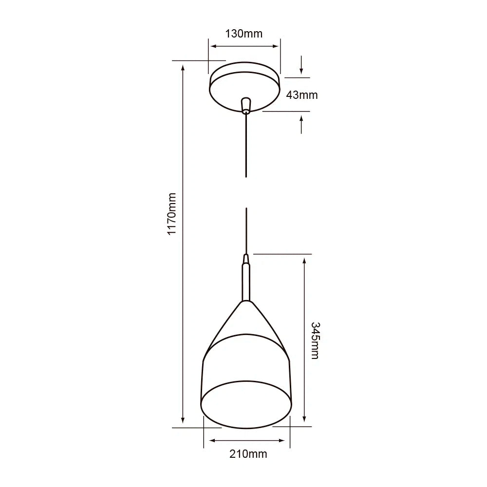 LÁMPARA DE INTERIOR PARA SUSPENDER AUVA TECNOLITE BASE E27 NEGRO