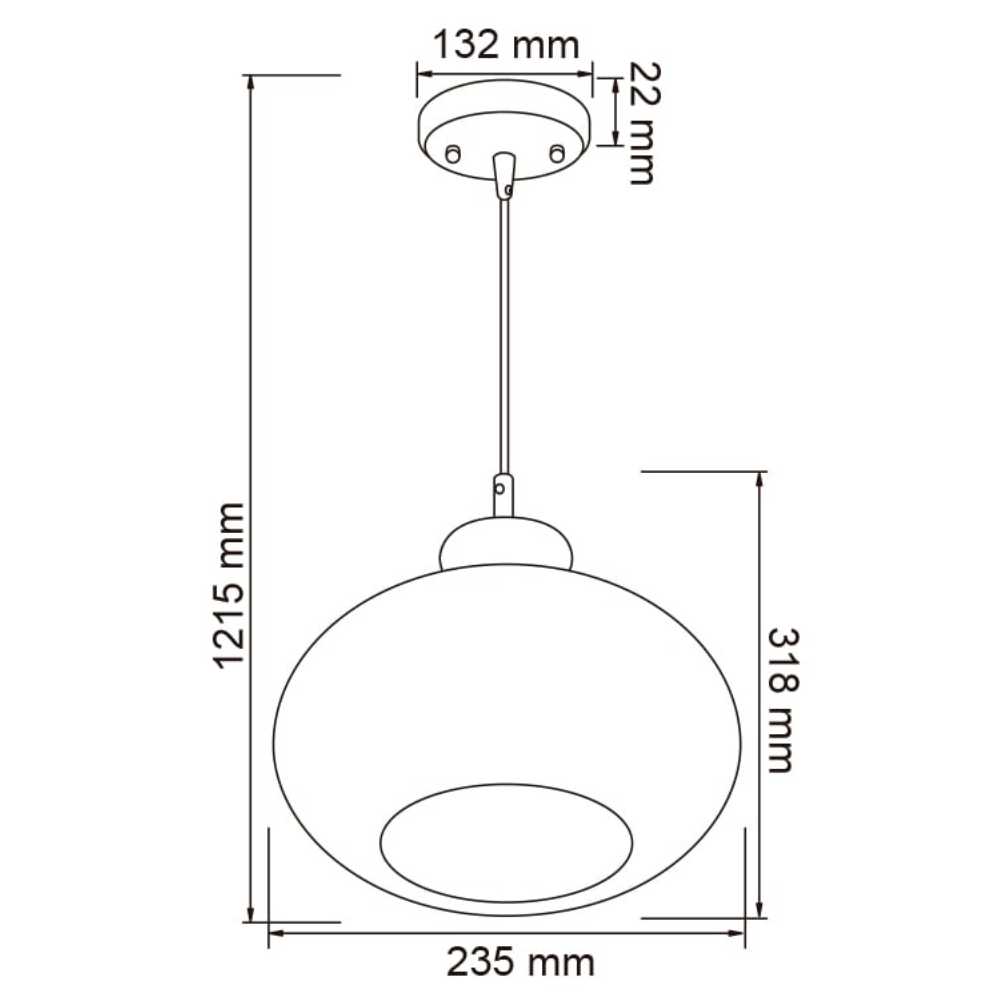 LAMPARA DE INTERIOR PARA SUSPENDER BASE E27 CTL-8052/OP
