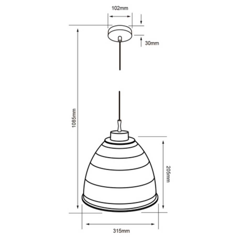 LÁMPARA DE INTERIOR PARA SUSPENDER LUCCA TECNOLITE BASE E27