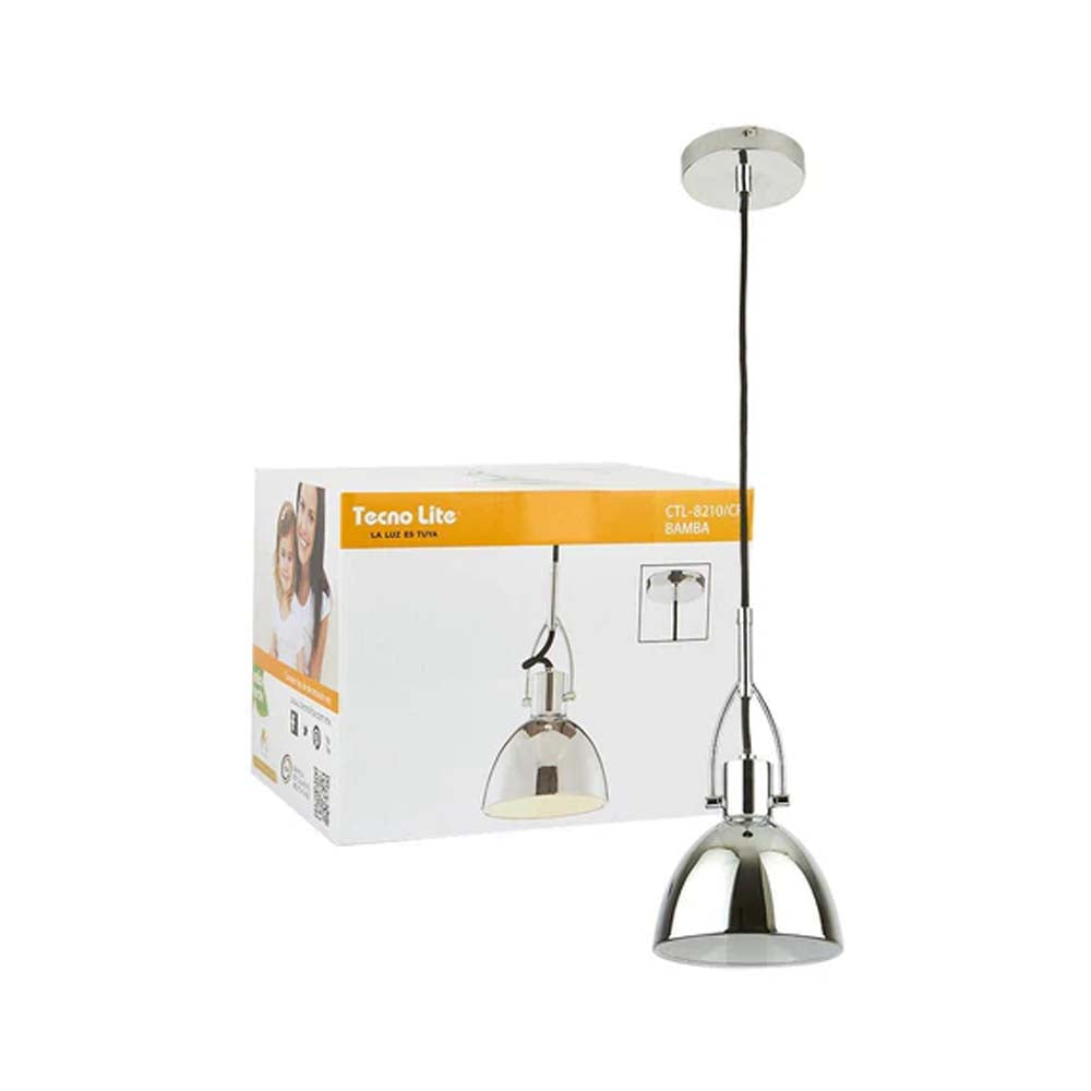 COLGANTE METÁLICO BAMBA TECNOLITE 1.98 METROS DE ALTURA POTENCIA MÁXIMA 60W BASE E27 NO INCLUYE FOCO ***TECNOLITE HAE***