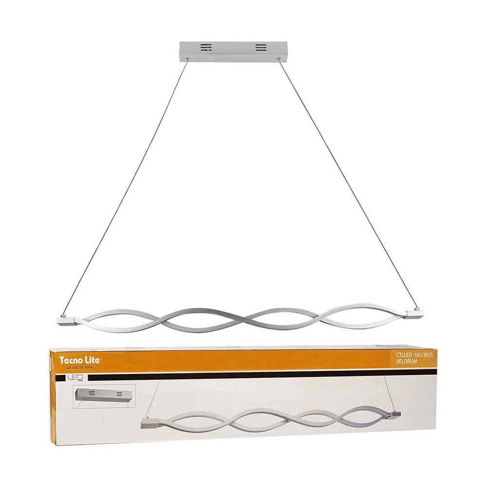 COLGANTE MODERNO LED VELORUM TECNOLITE 1.50 METROS DE ALTURA 22W LUZ SUAVE CÁLIDA LED INTEGRADO ***TECNOLITE HAE***
