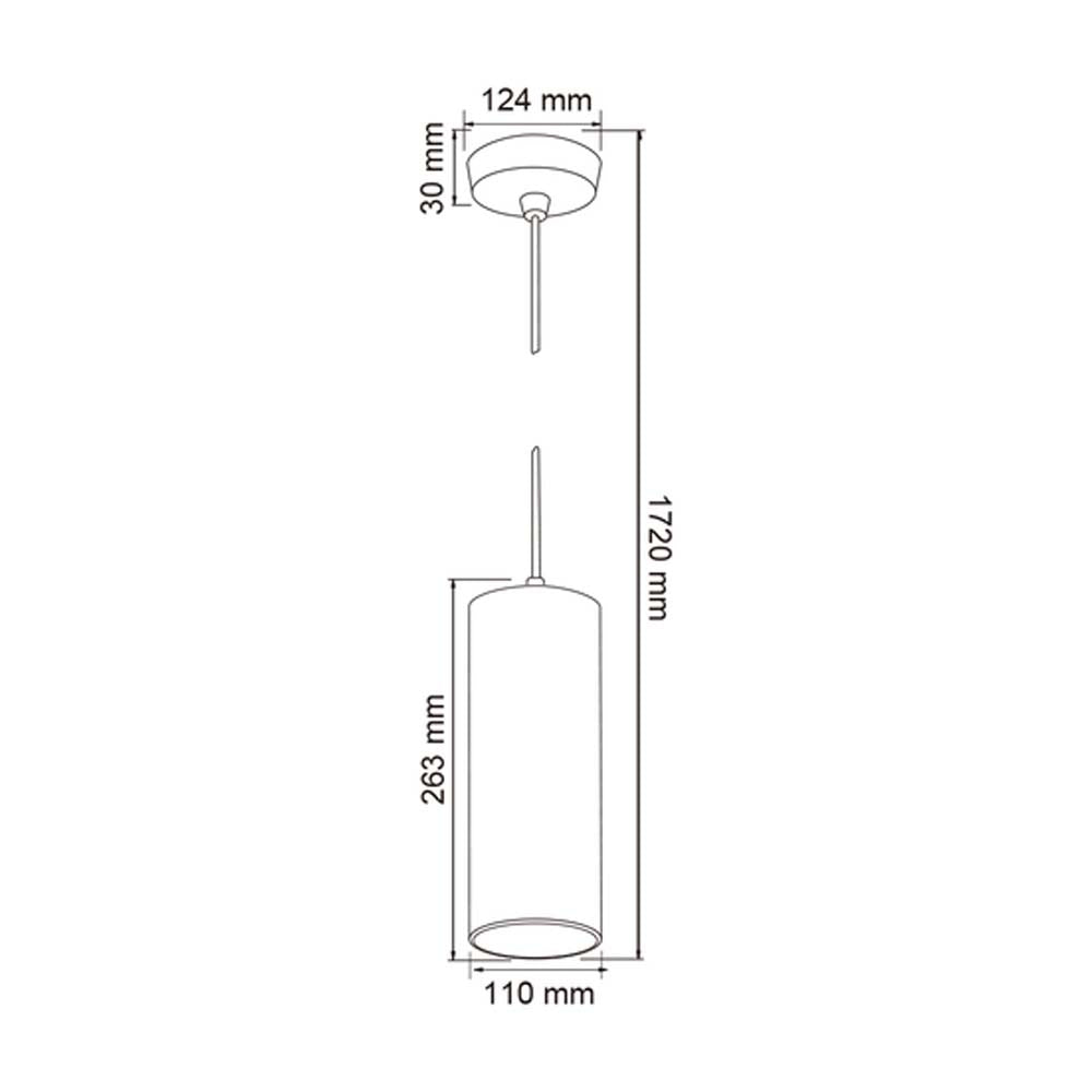 LAMPARA COLGANTE DE METAL 1.72 M DE ALTURA POTENCIA MAX. 60 W 1 BASE E27 NO INCLUYE FOCO