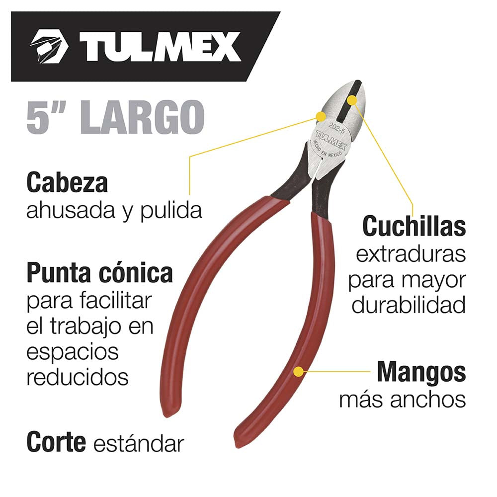 PINZA ESTANDAR CORTE DIAGONAL 15.6CMS. PUNTA CONICA KLEIN TOOLS ***HAE 2024***