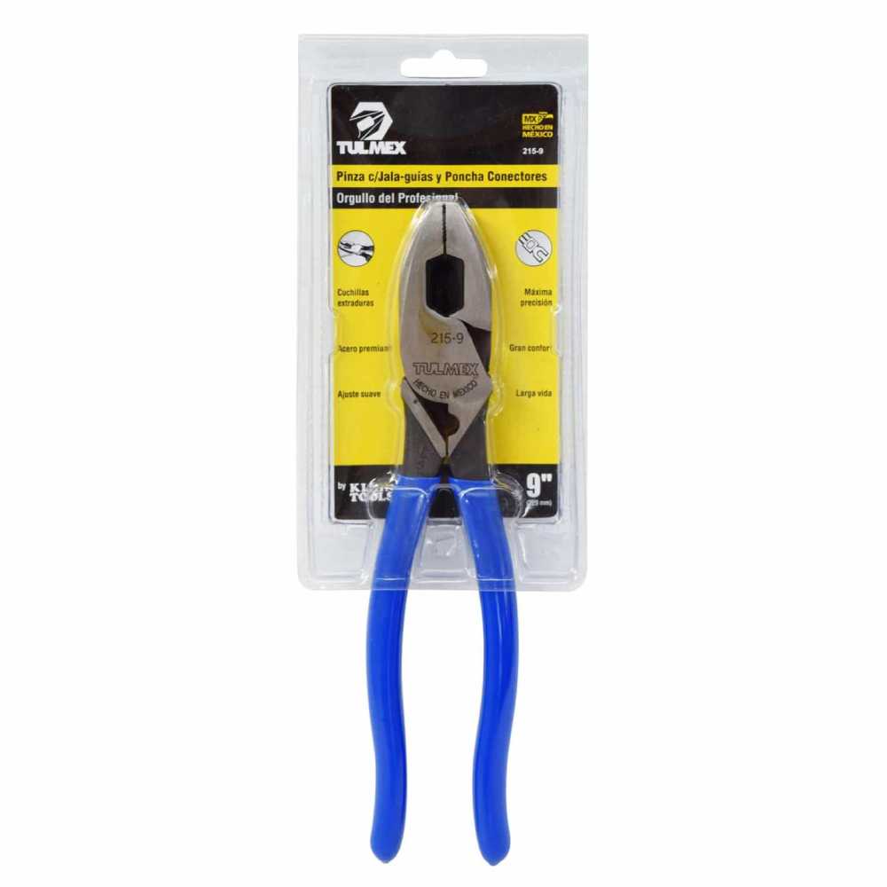 PINZA DE ELECTRICISTA ALTA PALANCA 9" CON JALAGUIA Y COMPRESOR DE TERMINALES KLEIN TOOLS