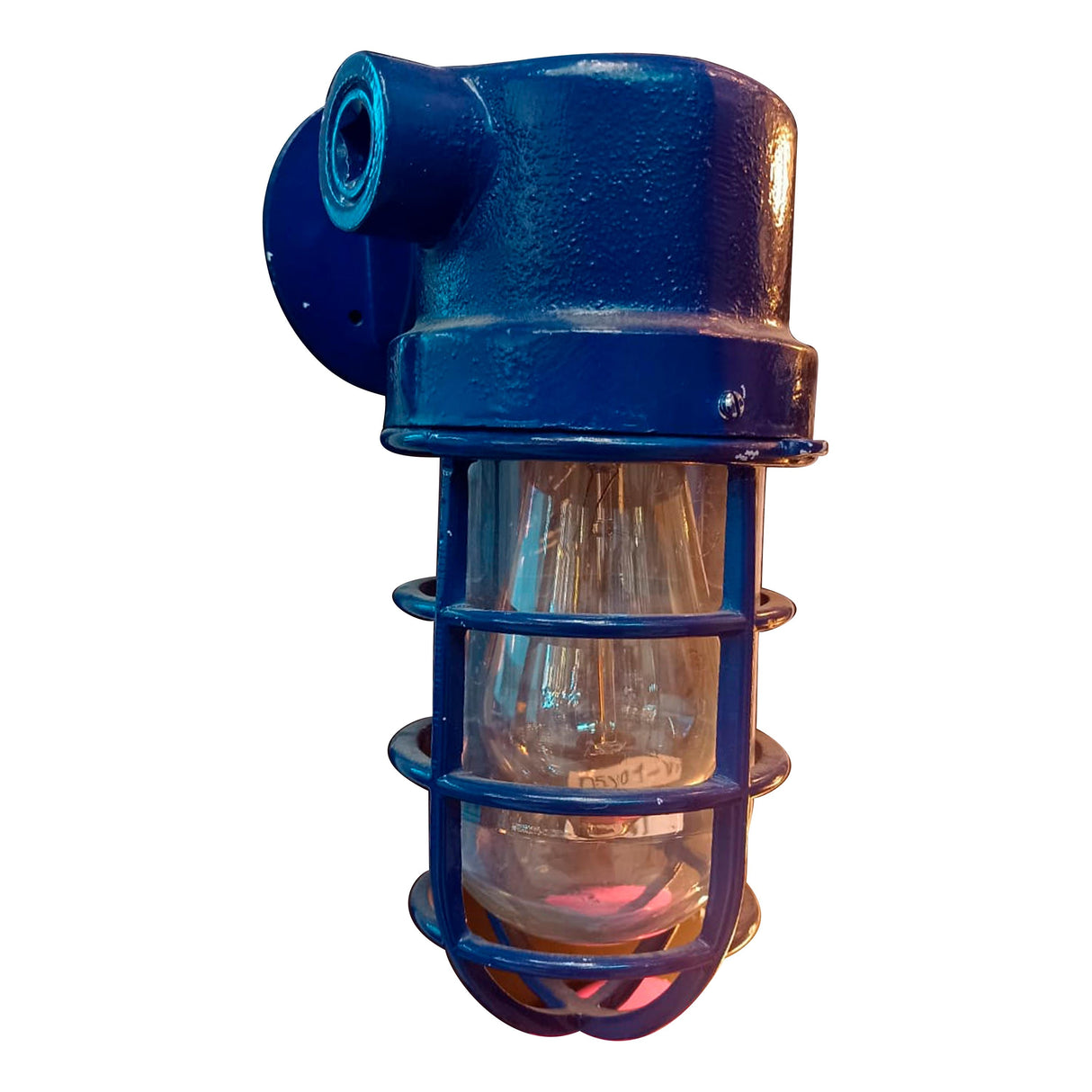 LUMINARIA A PBA. EXPLOSION 1/2" VC-175 S/GLOBO Y GUARDA DOMEX AZUL *** VINTAGE *** *** HAE ***