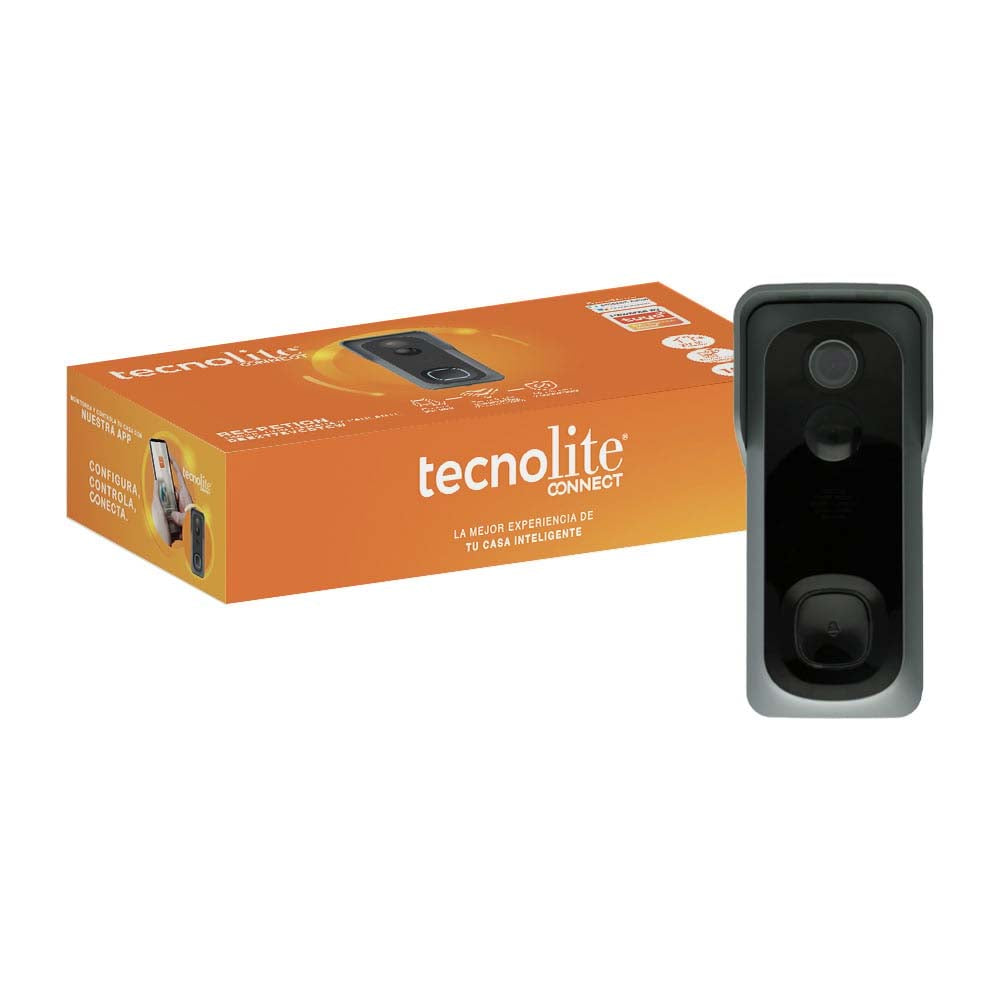 TIMBRE INTELIGENTE TECNOLITE RECEPTION CON VIDEO ALTAVOZ MICRÓFONO BATERÍAS RECARGABLES COMPATIBLE CON APP MÓVIL Y ASISTENTES DE VOZ*** HAE ***