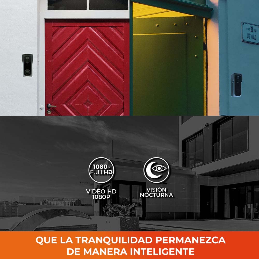 TIMBRE INTELIGENTE TECNOLITE RECEPTION CON VIDEO ALTAVOZ MICRÓFONO BATERÍAS RECARGABLES COMPATIBLE CON APP MÓVIL Y ASISTENTES DE VOZ*** HAE ***