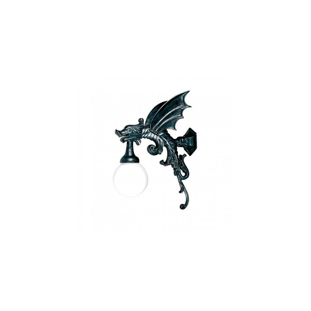 DRAGON DE MURO NEGRO C/GLOBO R-8 60W MAX E27 FUNDICION ALUMINIO ***SIN T.E.*** ***HAE2025***