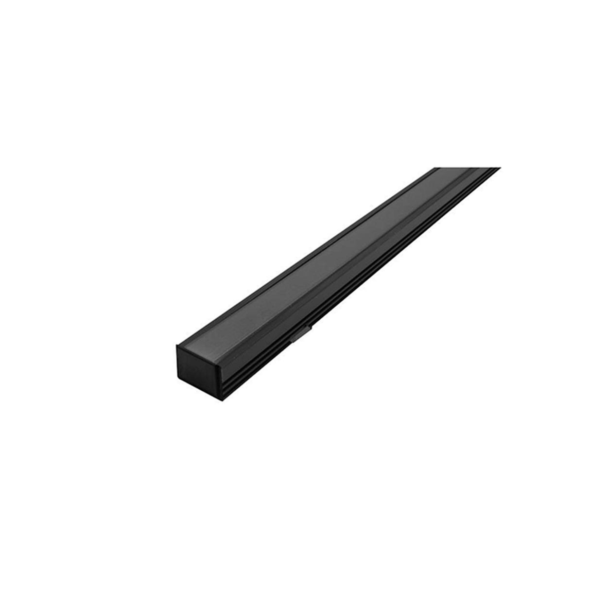 KIT PERFIL P/TIRA EXTRAPLANA LED S/CEJA (PERFIL RECT ALUM NEGRO 2M + MICA DIFUSA 2M + 2 TAPAS LAT +  2 GRAPAS DE EMP/SOB IP20) ILUMILEDS