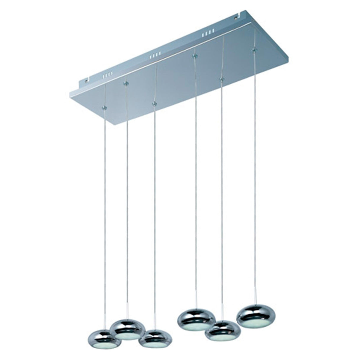 LUMINARIO COLGANTE LED 6X4.8W 1728LM ACABADO CROMO PULIDO *** EXHIBIDO ***
