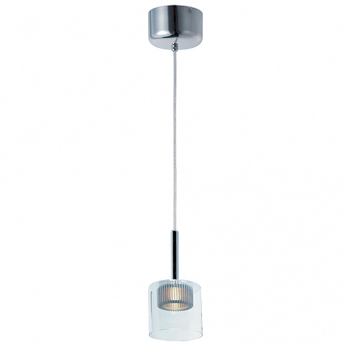 COLGANTE LED 1 LAMP 6W 3000K CROMO *** HA. LUMI ***