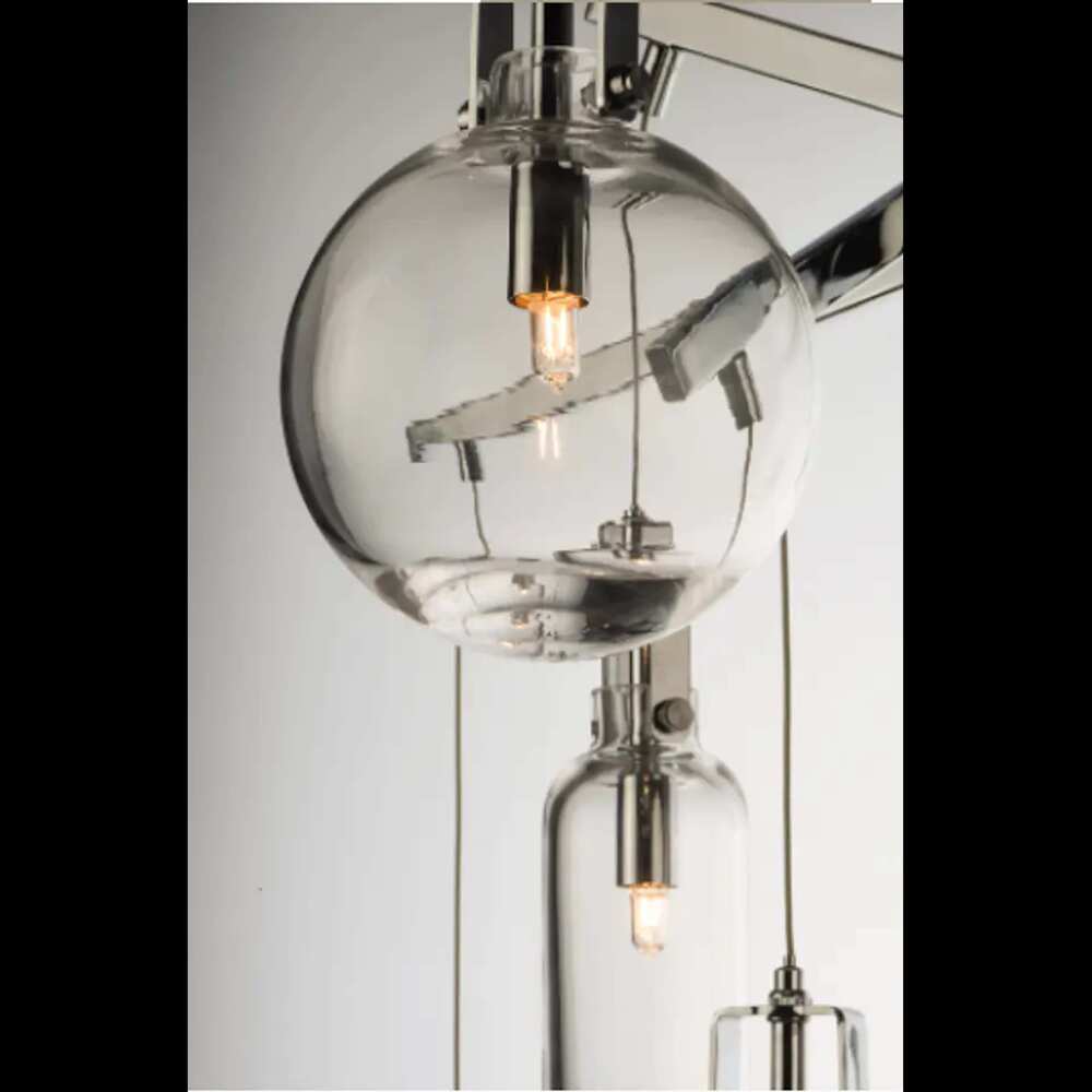 LUMINARIO COLGANTE CIRCILO DE VIDRIO ACABADO CROMO PULIDO 110-130V G9 S/ FOCO MCA ***MAXIM*** ***HAE 2025***