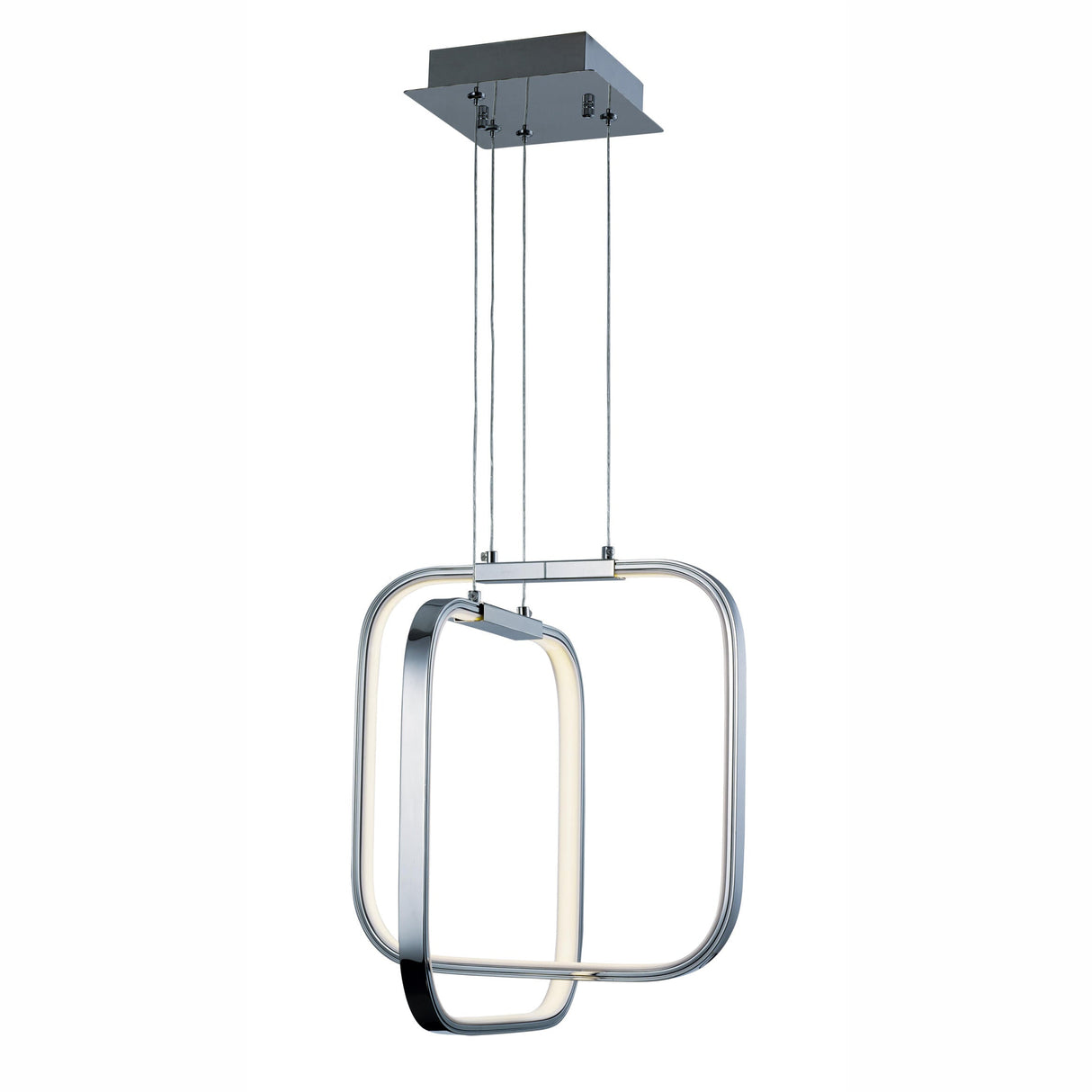 LUMINARIO COLGANTE CUADRADO LED 2X7.56W 3000K 1058LM ACABADO CROMO PULIDO *** HA. LUMI ***