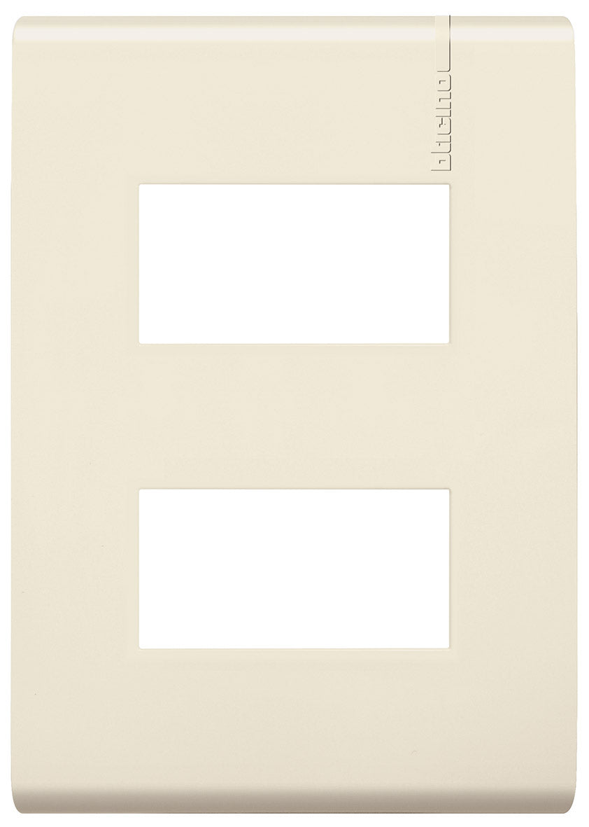 PLACA DE 2 MODULOS CON CHASIS DE RESINA, COLOR MARFIL