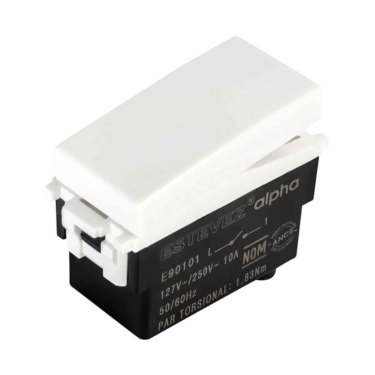 APAGADOR SENCILLO ESTEVEZ ALPHA SIN PILOTO BLANCO