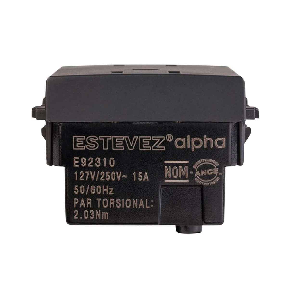 CONTACTO DÚPLEX ESTEVEZ ALPHA 2 POLOS CON TIERRA 3 MÓDULOS NEGRO