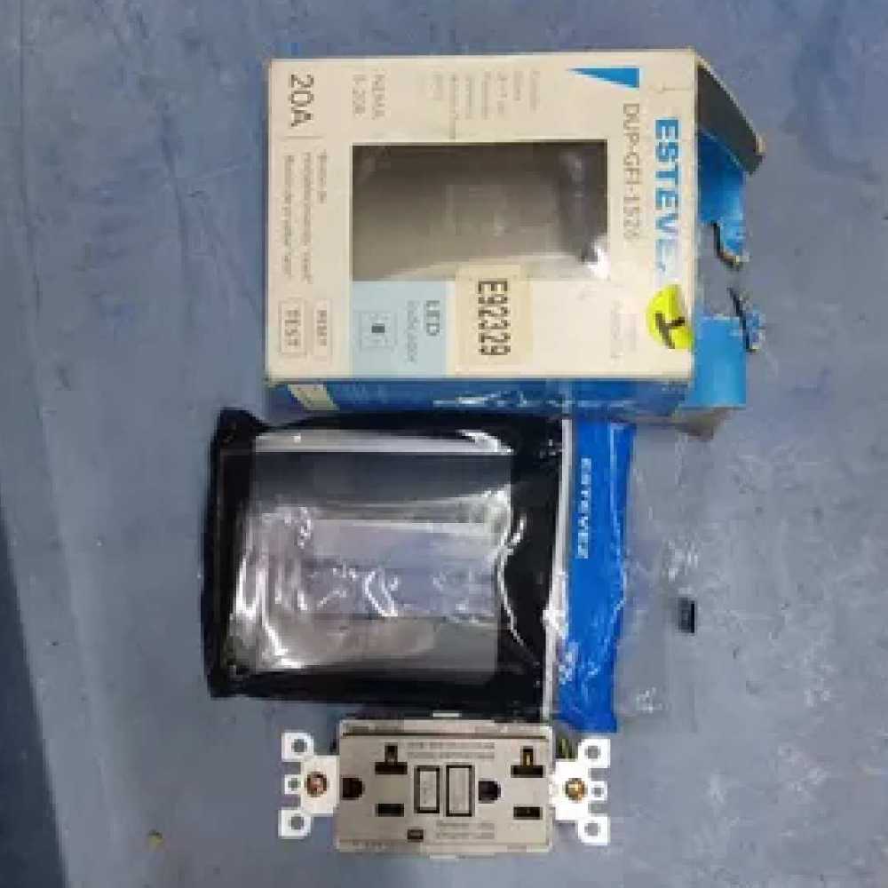 CONTACTO DUPLEX FALLA A TIERRA (GFCI) CON PLACA BLACK