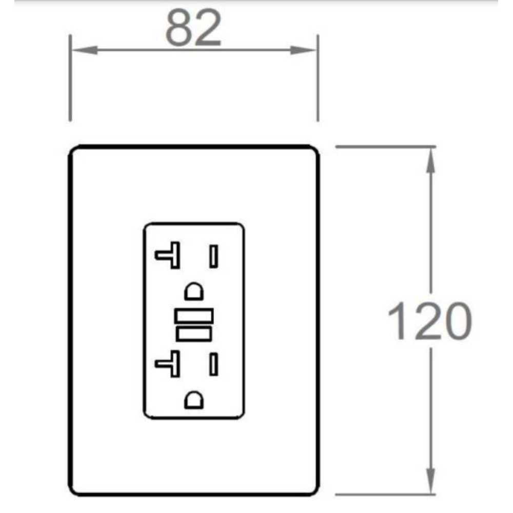 CONTACTO DUPLEX FALLA A TIERRA (GFCI) CON PLACA BLACK