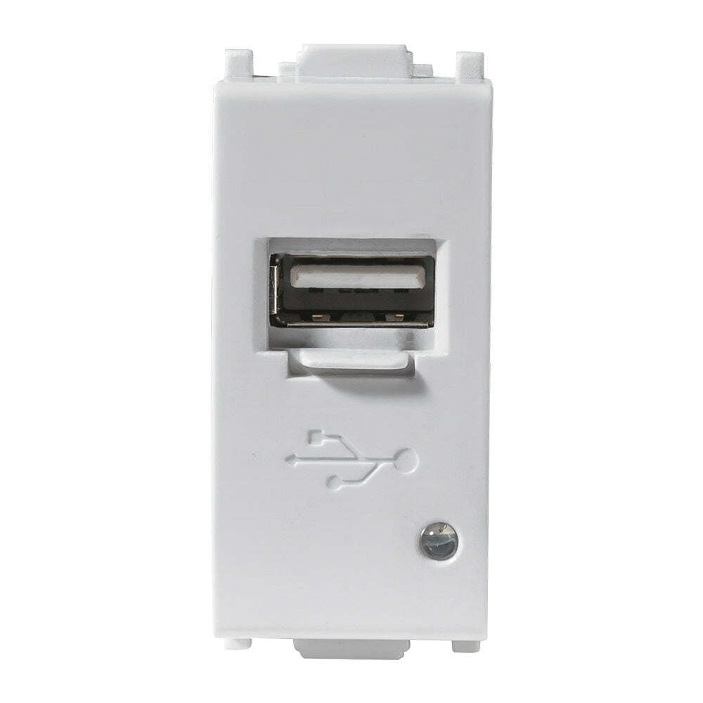 TOMA CARGADOR USB 1.5A 1 MOD SILVER ***HAE2025***