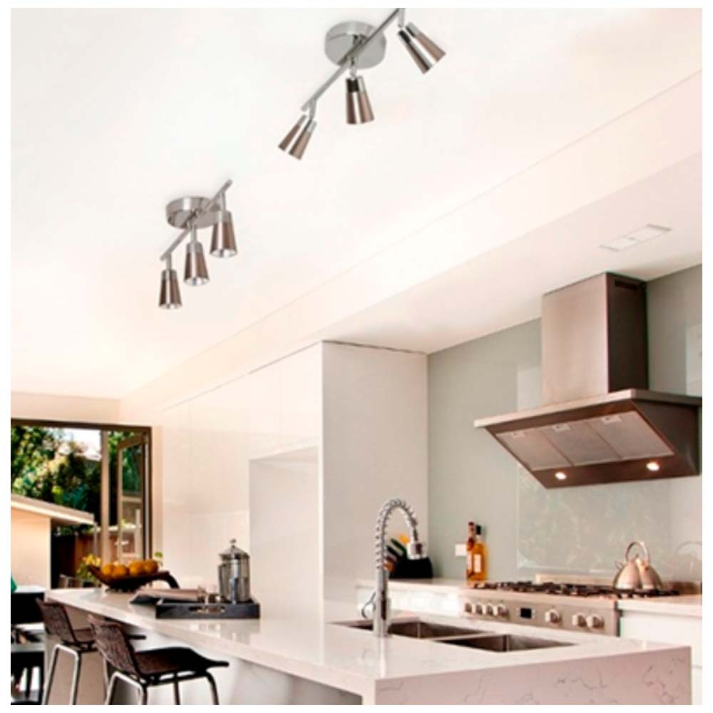 LUMINARIA PARA SOBREPONER ESTEVEZ VITRO RIEL CON TRES CABEZALES LUZ CÁLIDA CROMO ***HAE2025***