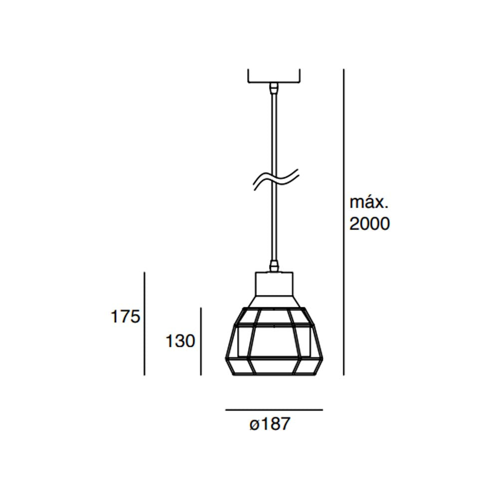 LUMINARIA SUSPENDIDA ESTEVEZ KING IP20 BASE E26