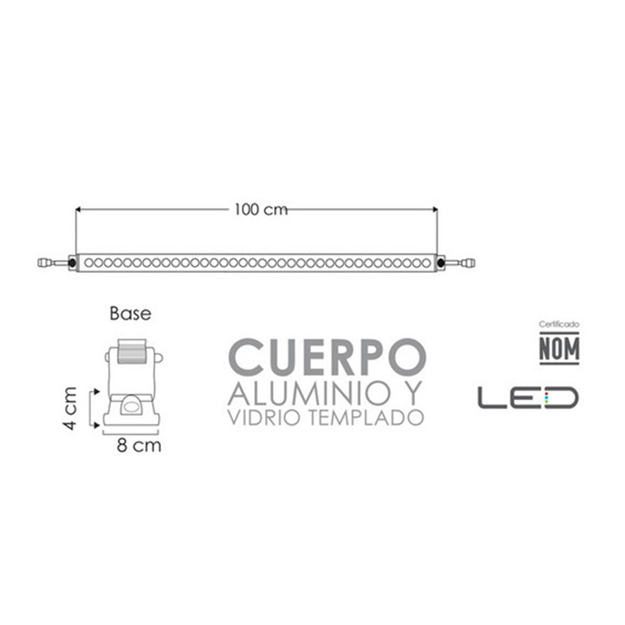 BANADOR DE PARED LINEAL 70W 24V RGB IP65 ENERGAIN
