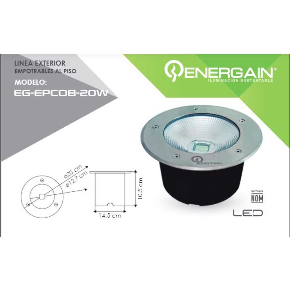 LUMINARIO EMP.20W 100-240V50HZ 6000K MCA ENERGAIN *** HAE ***