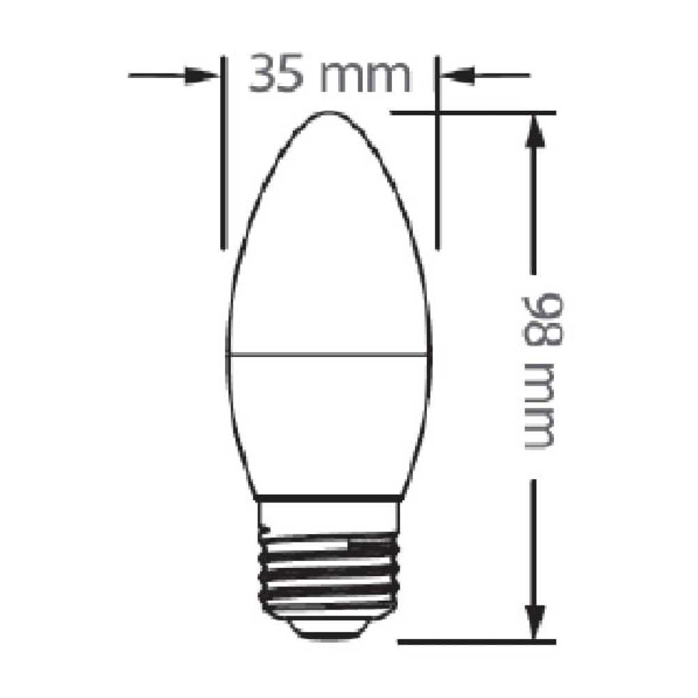 FOCO LED TECNOLITE TIPO VELA 4W LUZ SUAVE CÁLIDA BASE E27
