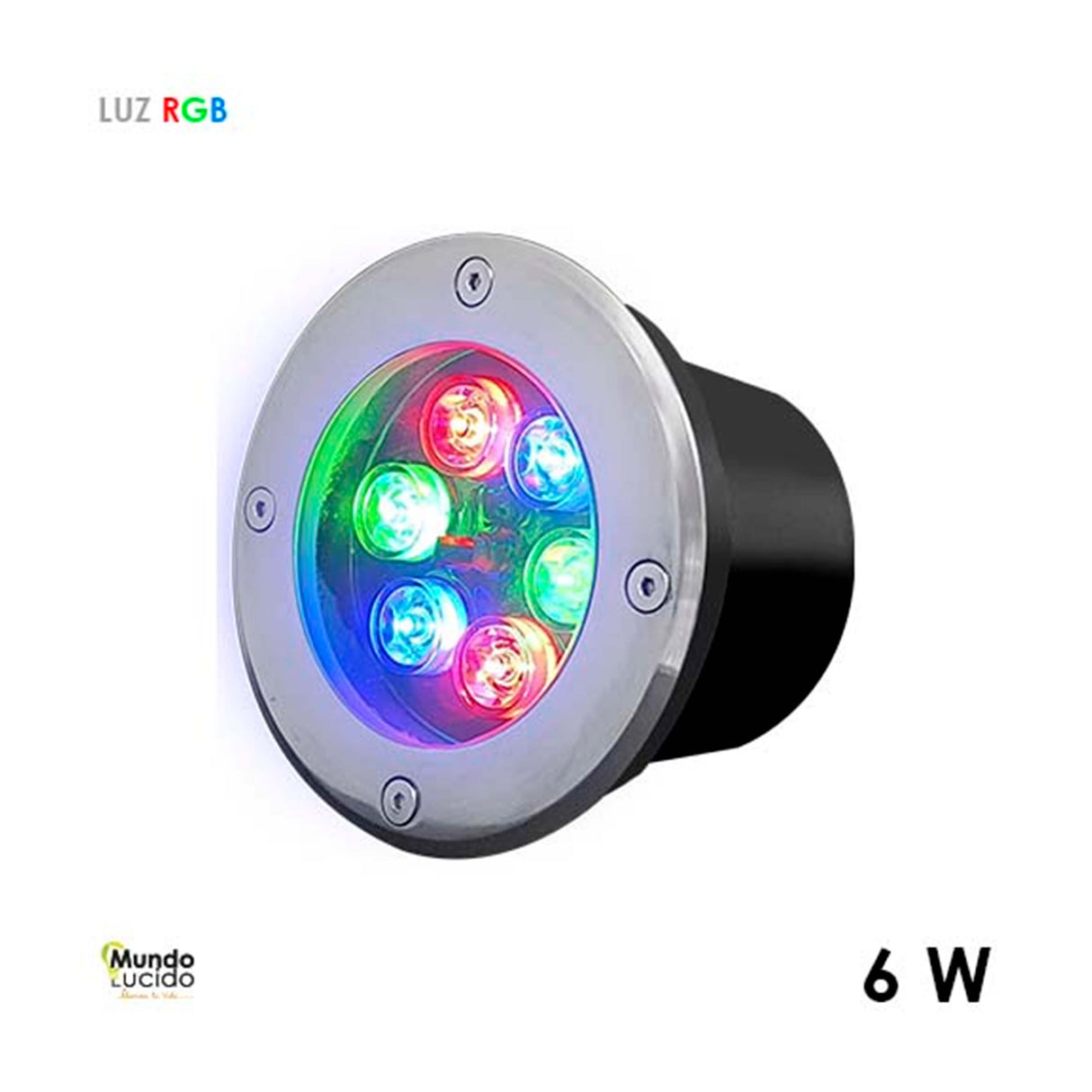EMP DE PISO 6X1W RGB MUNDO LUCIDO