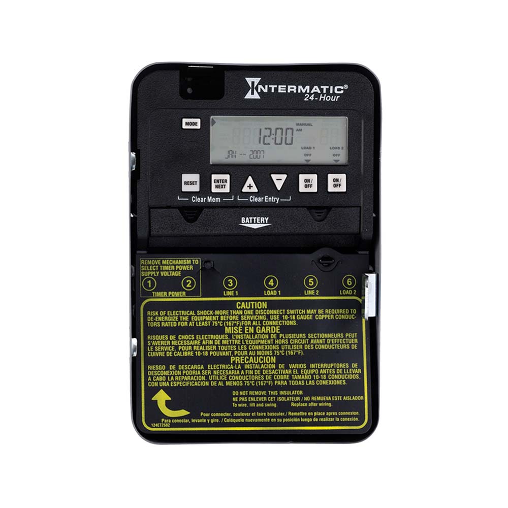 CONTROL ELECTRONICO 24 HRS 2 CIRC 120-277V CA 2SPST CON CAJA METALICA PARA INTERIORES INTERMATIC