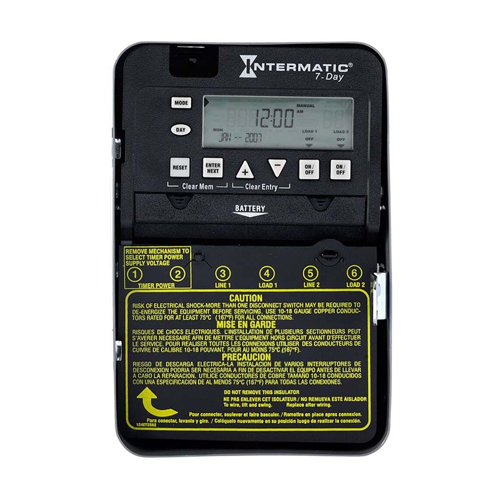 CONTROL ELECTRONICO 2 CIRCUITOS 7 DIAS 120-277VCA. 2-SPST EN CAJA DE METAL PARA INTERIOR INTERMATIC