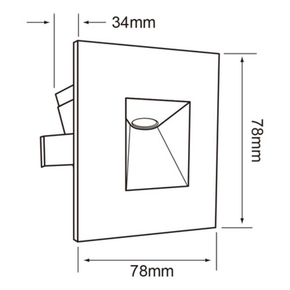 LUZ DE CORTESIA LED EMPOTRABLE 3 W LUZ CALIDA BRILLANTE NO ATENUABLE LED INTEGRADO ETLLED-002/30/B
