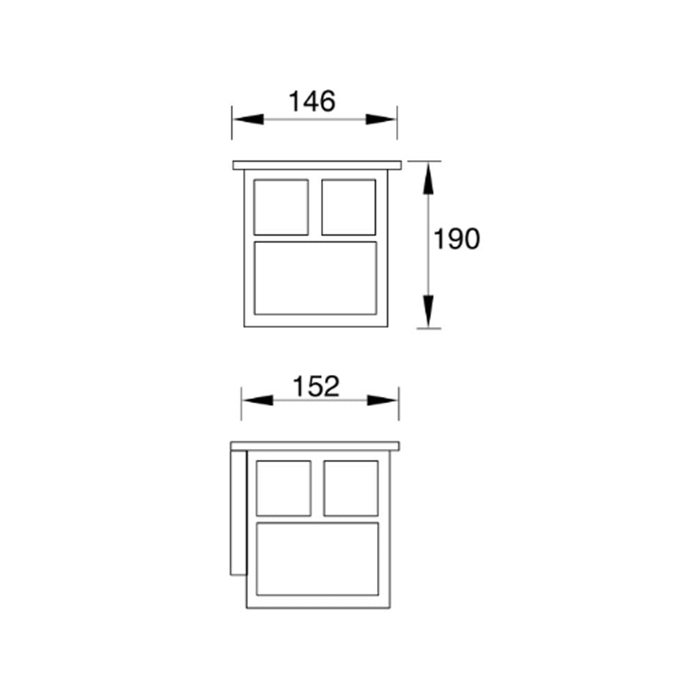 LUM DE SOBREPONER EN MURO MARRON OXIDO E26 60W 127V IP23 OSAKA ESTEVEZ ***HAE2024***