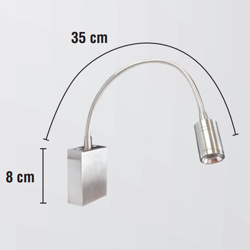 LUMINARIO PARA MURO LED 3W 3000K SATIN CALUX