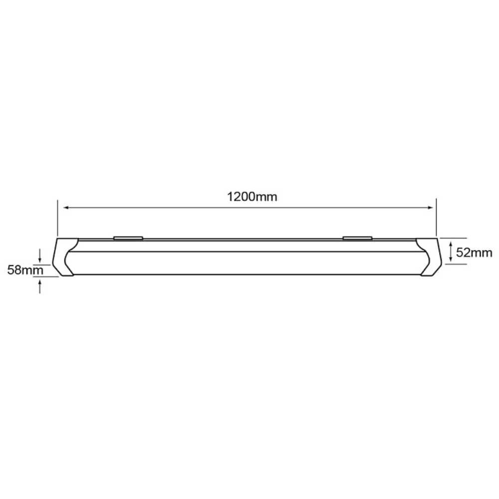LAMPARA REGLETA LED 1.20 M SOBREPONER 36 W LUZ DE DIA NO ATENUABLE LED INTEGRADO FLCP-LED/003/65/B