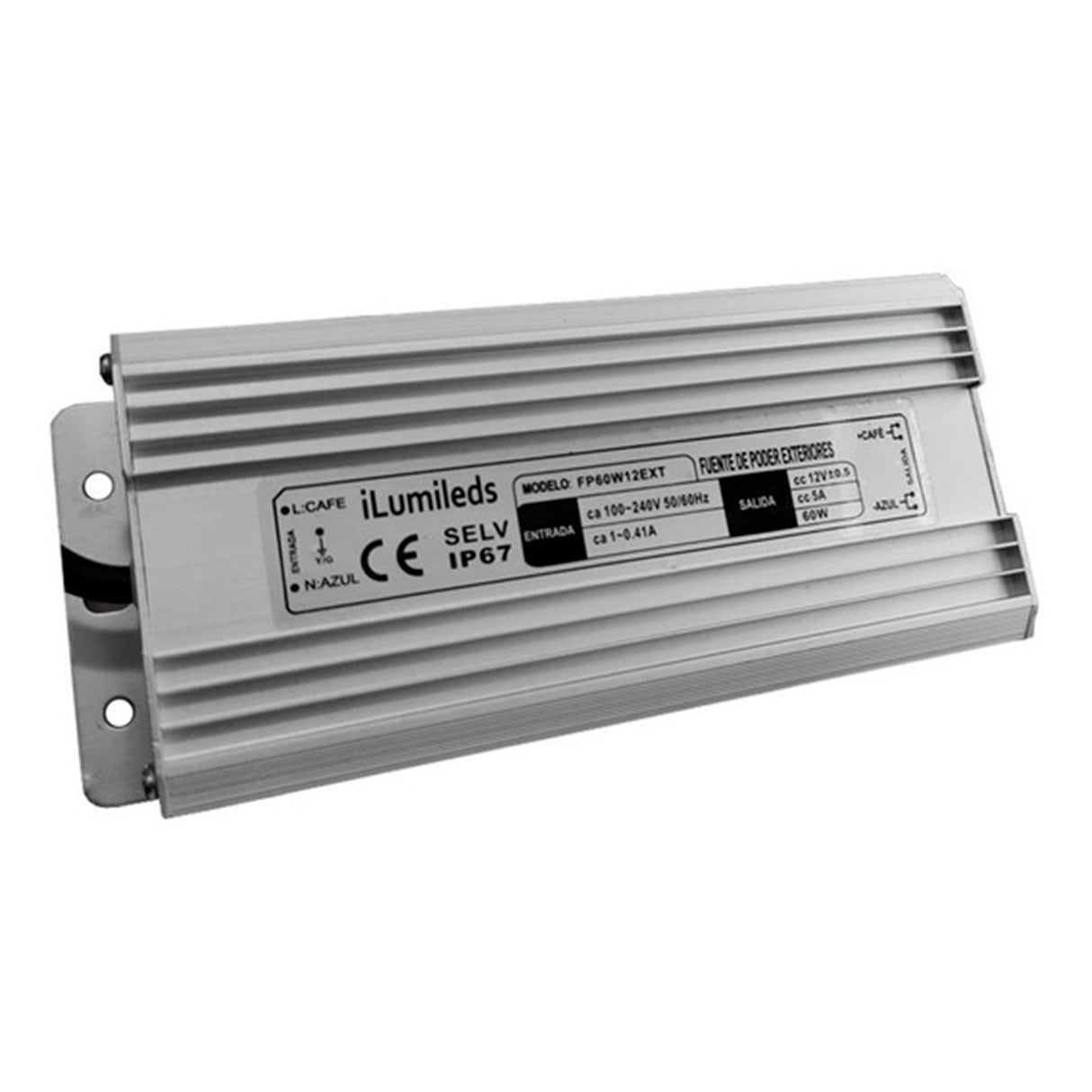 FUENTE DE ALIMENTACION P/ TIRA EXTRAPLANA DE LED 80W 12V SALIDA 100-240V ENTRADA IP67 MCA ILUMILEDS ***HAE 2024***
