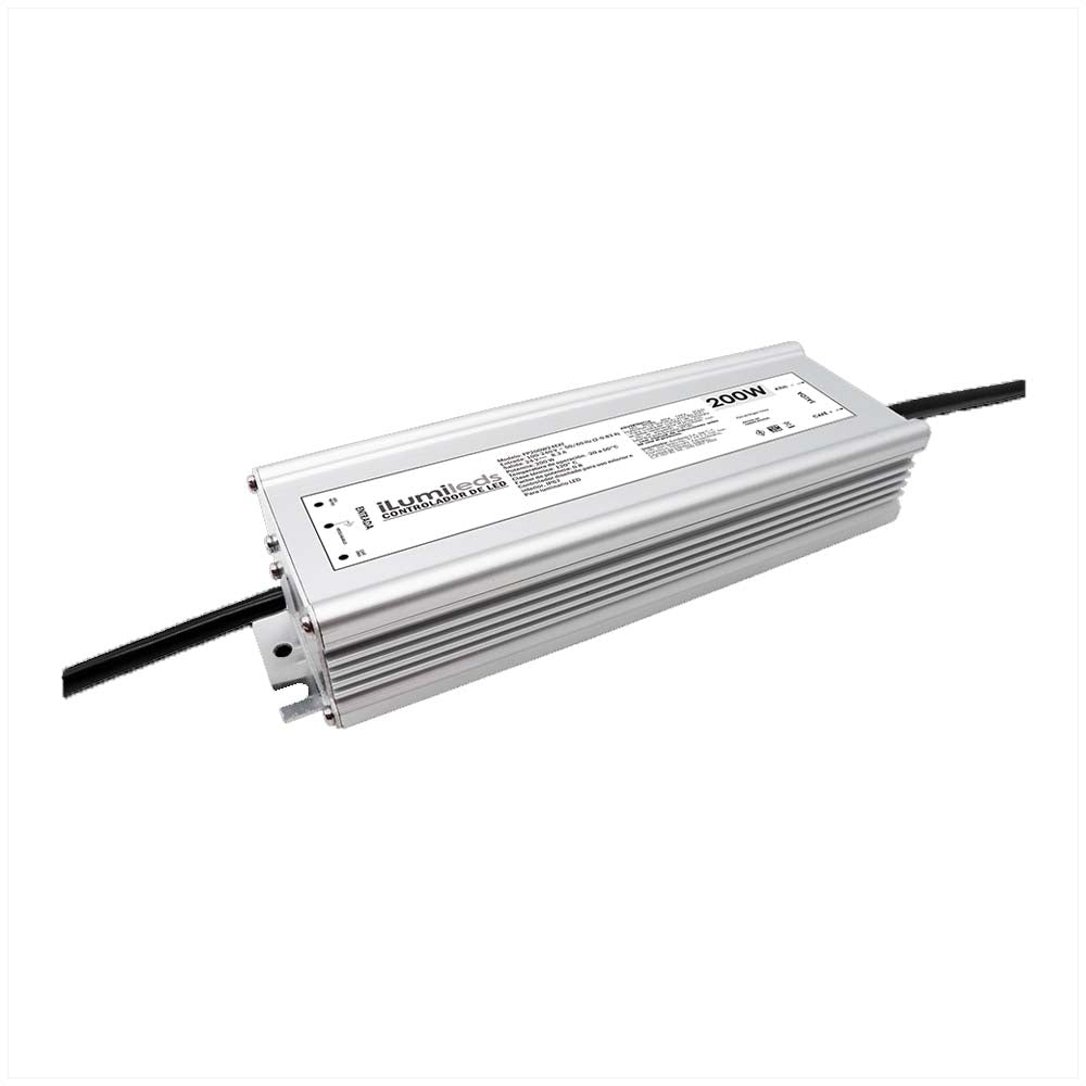 FUENTE DE ALIMENTACION PARA TIRA EXTRAPLANA O LUMINARIOS DE LED 160 WATTS 100-240V CA SALIDA 24V CC IP67 ILUMILEDS