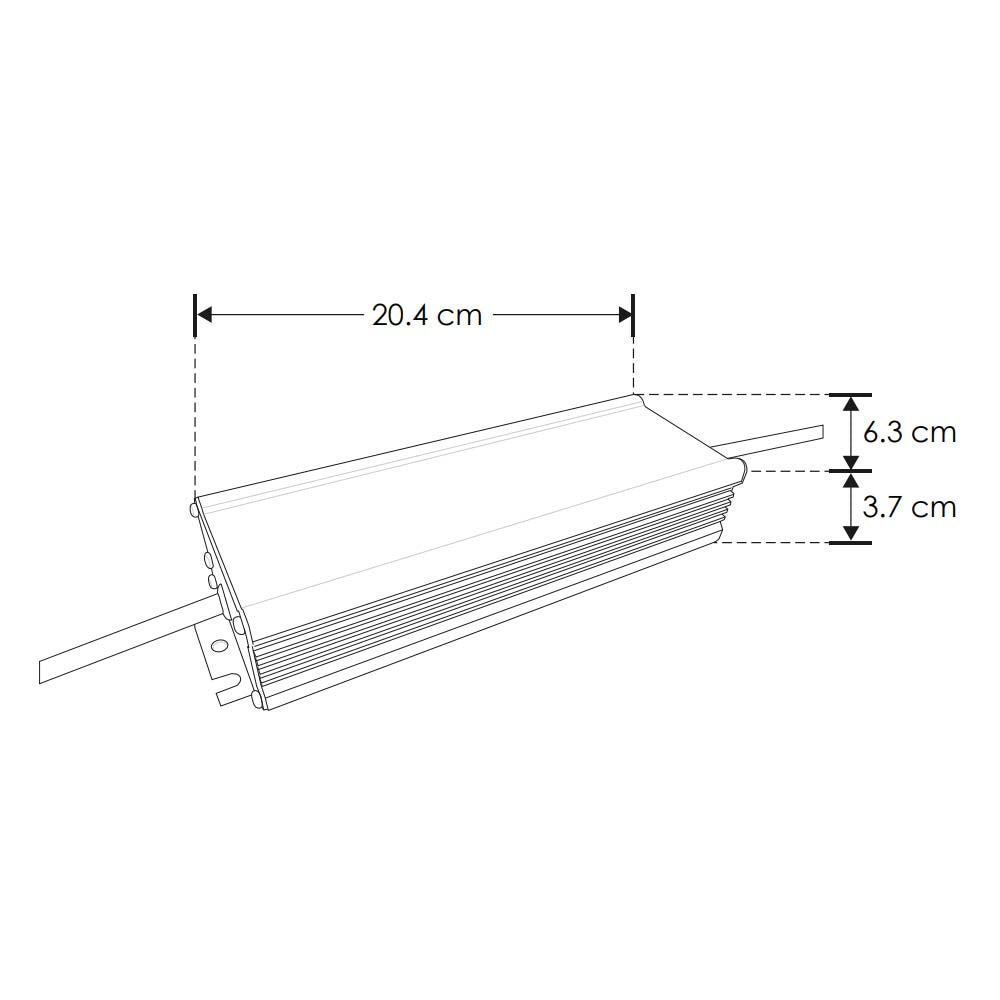 FUENTE DE ALIMENTACION PARA TIRA EXTRAPLANA O LUMINARIOS DE LED 160 WATTS 100-240V CA SALIDA 24V CC IP67 ILUMILEDS