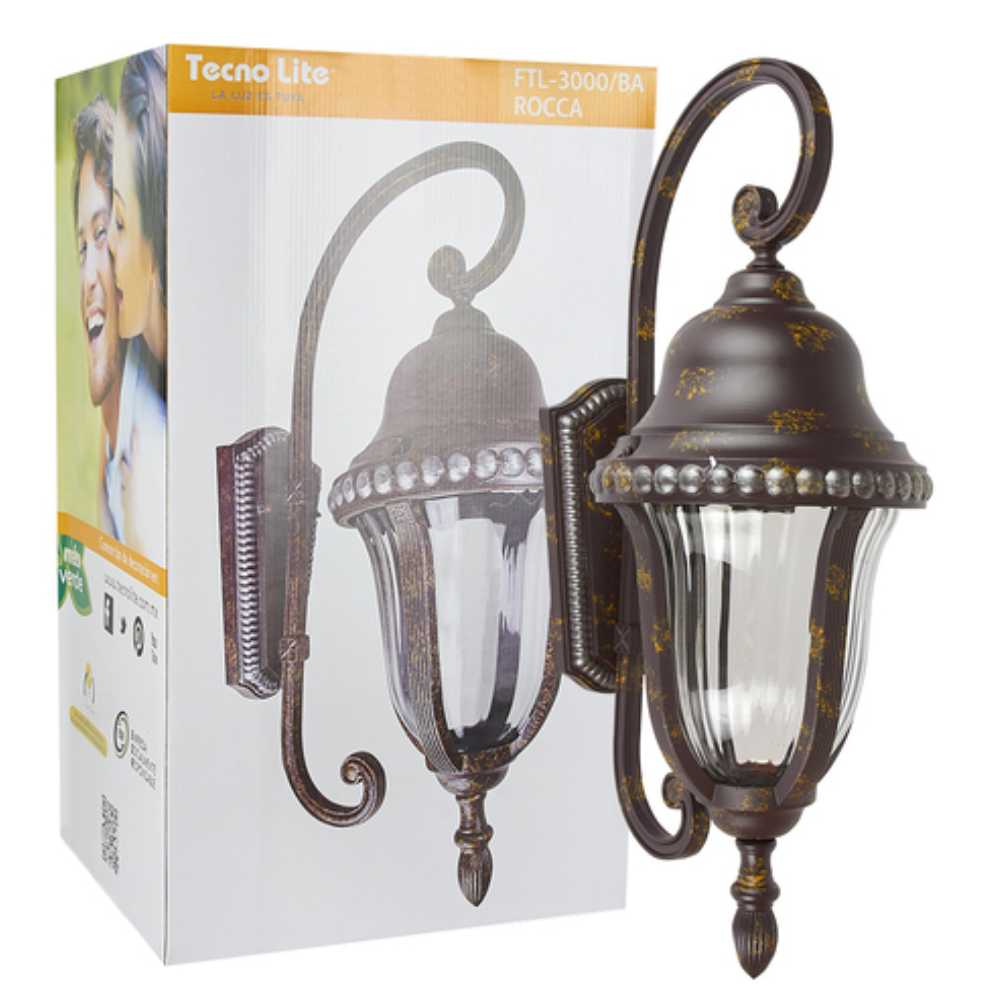 FAROL DE EXTERIOR ROCCA TECNOLITE PARA SOBREPONER 26W BASE E27