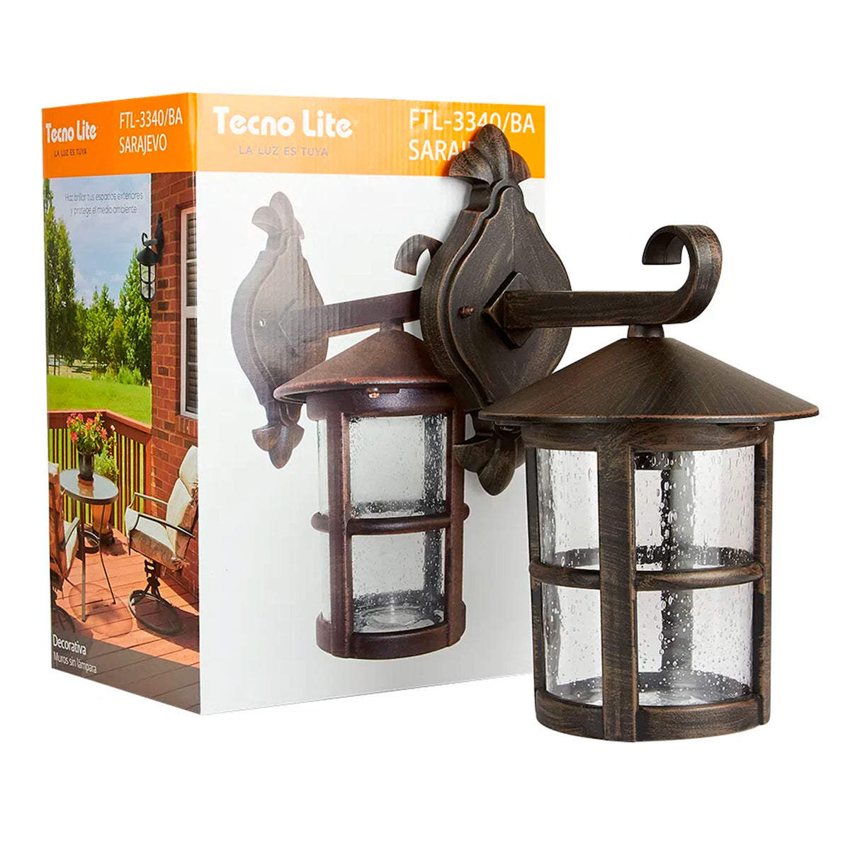 FAROL DE EXTERIOR SARAJEVO TECNOLITE PARA SOBREPONER 26W BASE E27