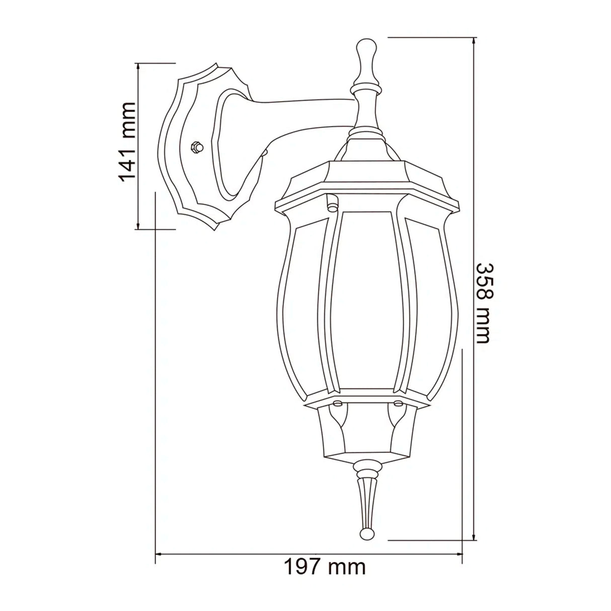 FAROL DE EXTERIOR SALERMO I TECNOLITE PARED ARBOTANTE 60W IP44 BASE E27 BLANCO