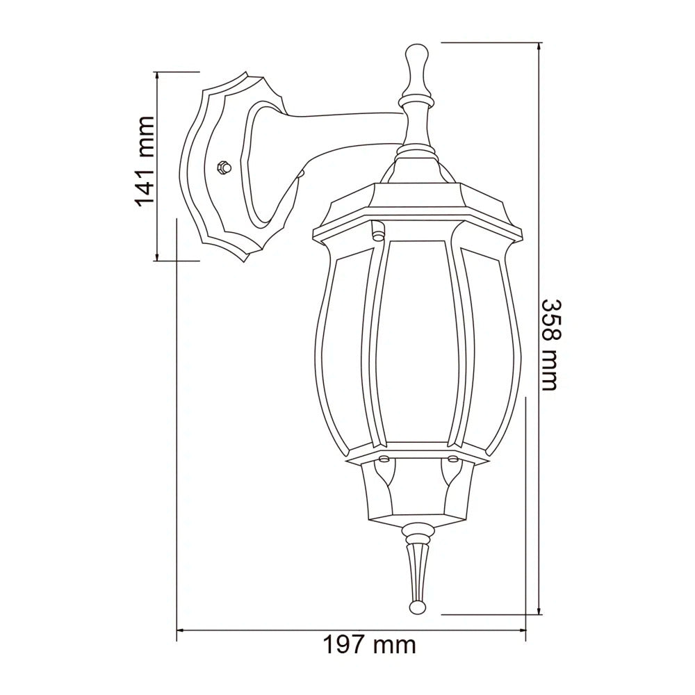 LAMPARA DE PARED ARBOTANTE TIPO FAROL EXTERIOR POTENCIA MAX. 60 W IP44 NO INCLUYE FOCO FTL-6002/B