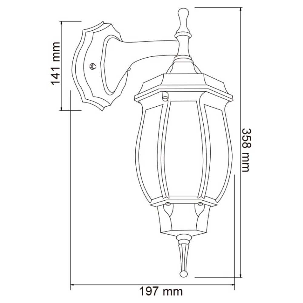 FAROL DE EXTERIOR SALERMO I TECNOLITE PARED ARBOTANTE 60W IP44 BASE E27 NEGRO