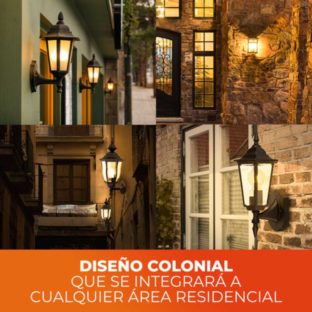 FAROL DE EXTERIOR SALERMO I TECNOLITE PARED ARBOTANTE 60W IP44 BASE E27 NEGRO